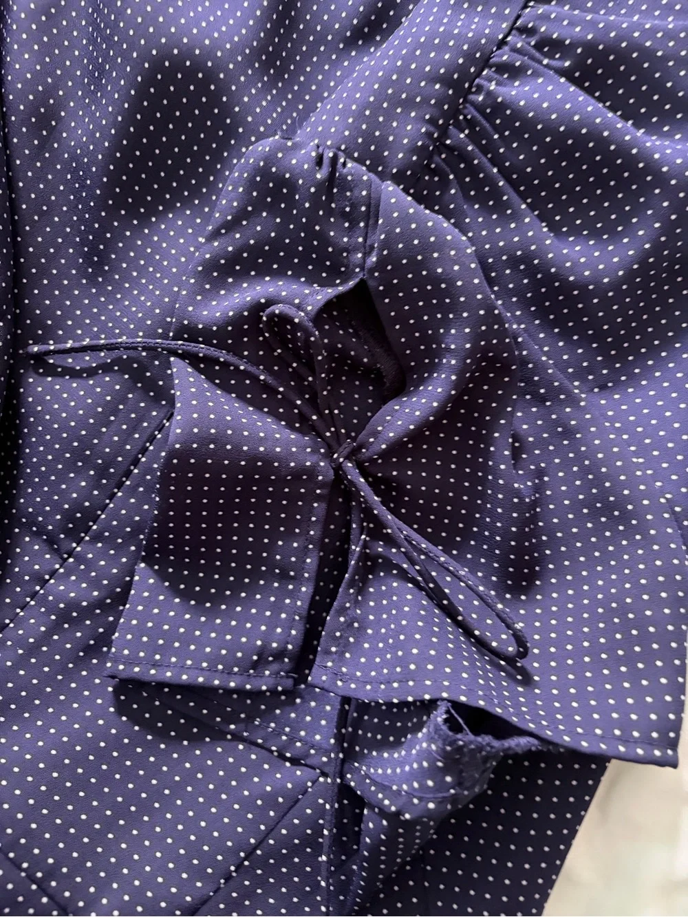 J. Crew Navy Dress with Subtle White Dot Print